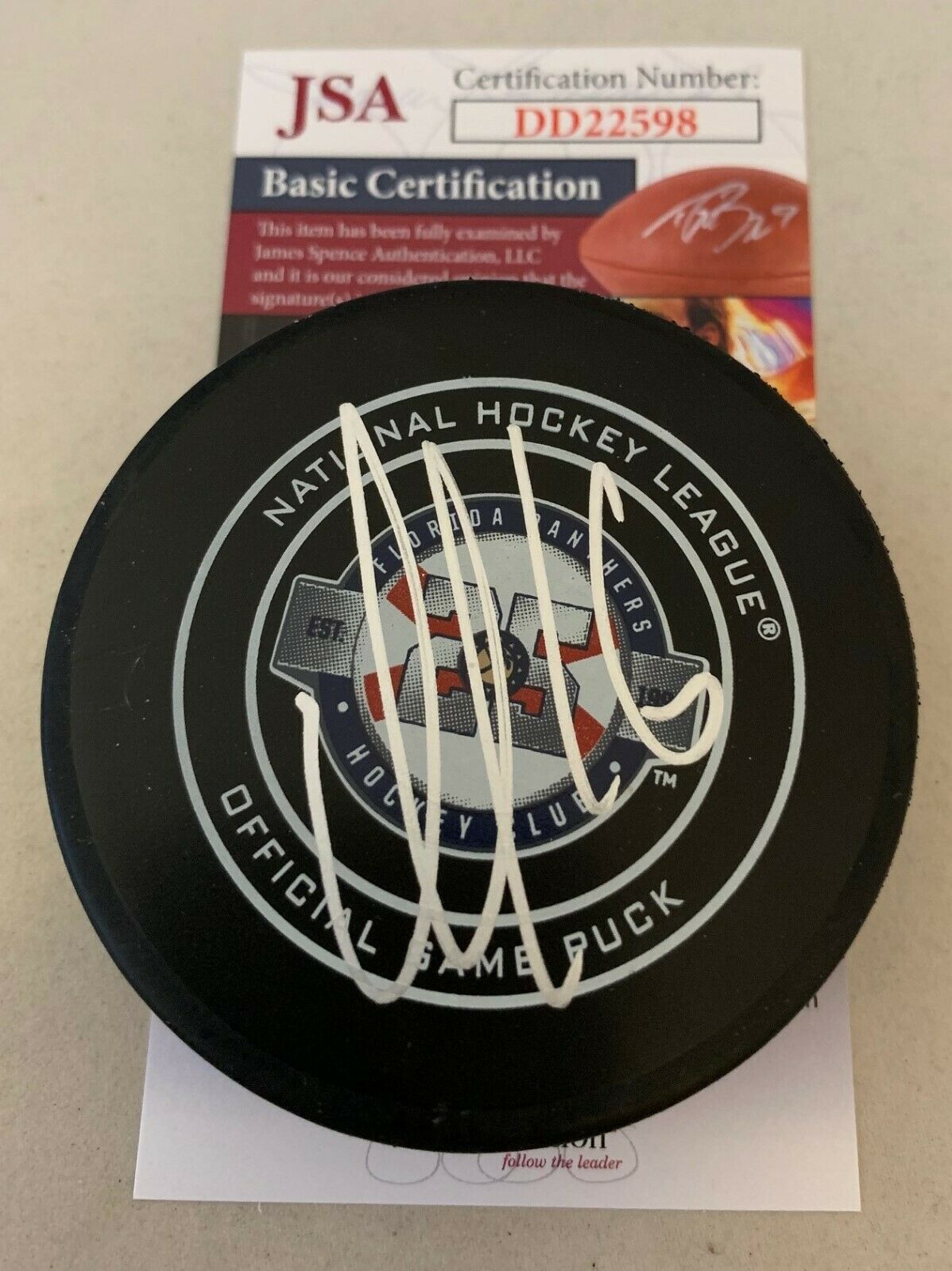 Aleksander Barkov signed Florida Panthers 25th Anniversary Game Puck ...