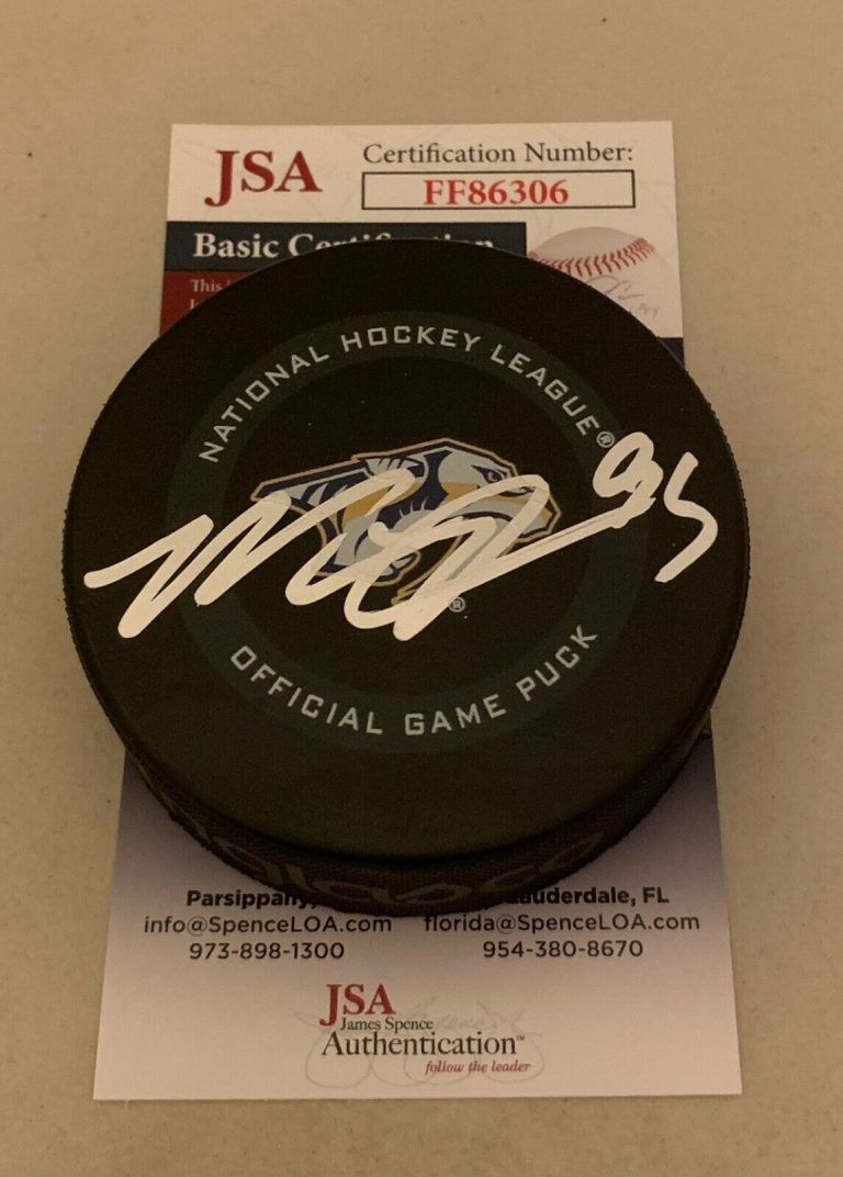 MATT DUCHENE SIGNED NASHVILLE PREDATORS OFFICIAL GAME PUCK AUTOGRAPHED PREDS JSA  COLLECTIBLE MEMORABILIA