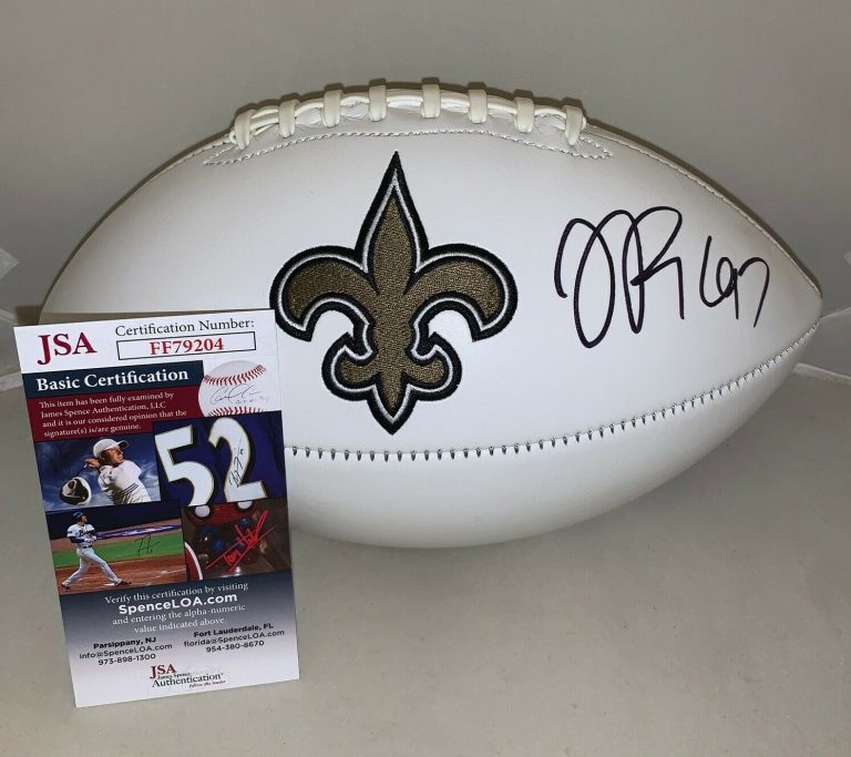 LA’ROI GLOVER SIGNED NEW ORLEANS SAINTS F/S LOGO FOOTBALL BALL AUTOGRAPHED JSA  COLLECTIBLE MEMORABILIA