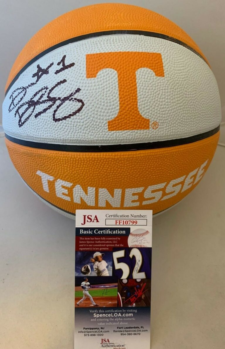 DIAMOND DESHIELDS SKY SIGNED TENNESSEE VOLUNTEERS F/S BASKETBALL BALL VOLS 2 JSA  COLLECTIBLE MEMORABILIA