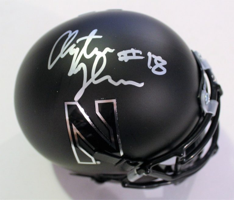 CLAYTON THORSON SIGNED NORTHWESTERN WILDCATS MINI FOOTBALL HELMET W/COA #2 C  COLLECTIBLE MEMORABILIA