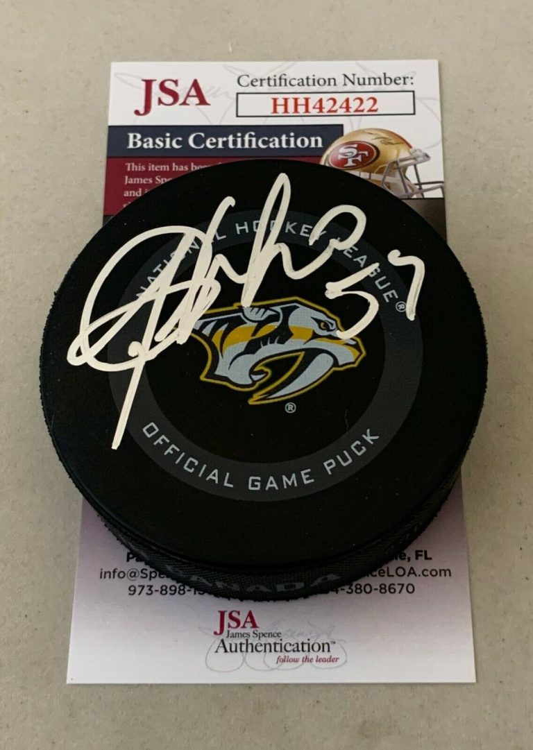 DANTE FABBRO SIGNED NASHVILLE PREDATORS OFFICIAL GAME PUCK AUTOGRAPHED PREDS JSA  COLLECTIBLE MEMORABILIA