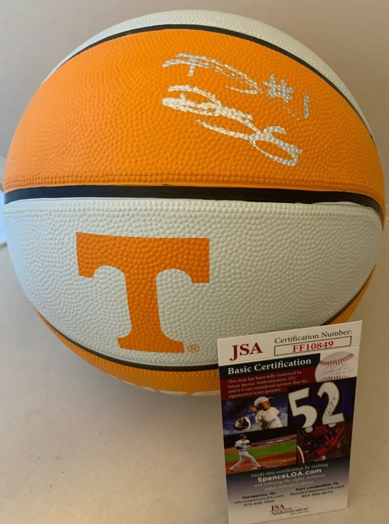 DIAMOND DESHIELDS SKY SIGNED TENNESSEE VOLUNTEERS F/S BASKETBALL BALL VOLS JSA  COLLECTIBLE MEMORABILIA