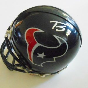 Tom Savage Signed Houston Texans Mini Football Helmet w/COA #2 Collectible Memorabilia