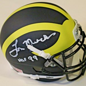 Tom Mack Signed Michigan Wolverines Mini Football Helmet W/COA Los Angeles Rams Collectible Memorabilia