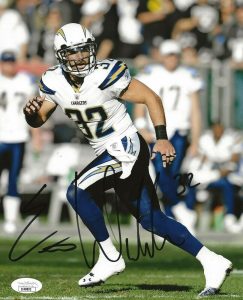 ERIC WEDDLE SIGNED SAN DIEGO CHARGERS 8×10 PHOTO AUTOGRAPHED JSA  COLLECTIBLE MEMORABILIA
