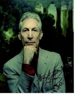 CHARLIE WATTS SIGNED AUTOGRAPHED PHOTO ROLLING STONES DRUMMER  COLLECTIBLE MEMORABILIA