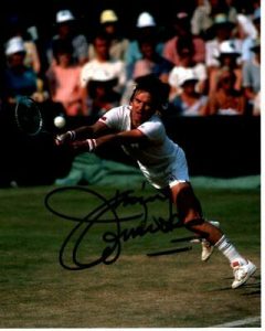JIMMY CONNORS SIGNED TENNIS PHOTO W/ HOLOGRAM COA  COLLECTIBLE MEMORABILIA
