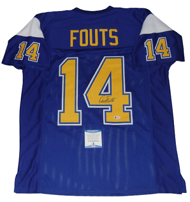 DAN FOUTS SIGNED (SAN DIEGO CHARGERS) CUSTOM STITCHED FOOTBALL JERSEY BECKETT  COLLECTIBLE MEMORABILIA
