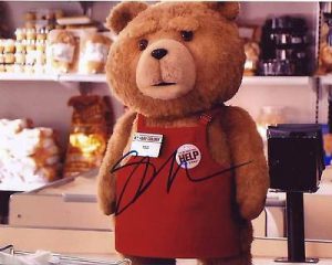 SETH MACFARLANE SIGNED TED PHOTO W/ HOLOGRAM COA FAMILY GUY  COLLECTIBLE MEMORABILIA