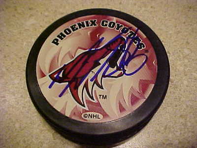 PHOENIX COYOTES WOJTEK WOLSKI SIGNED PUCK  COLLECTIBLE MEMORABILIA