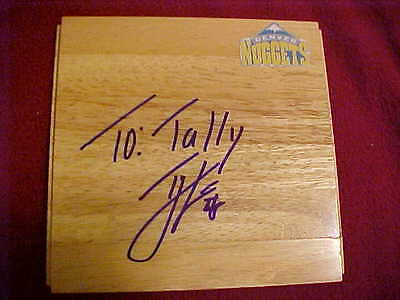DENVER NUGGETS TY LAWSON SIGNED FLOOR TILE RARE LOOK Collectible Memorabilia