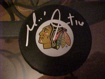 CHICAGO BLACKHAWKS MICHEL GOULET SIGNED PUCK 500 GOALS  COLLECTIBLE MEMORABILIA