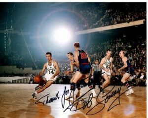 BOB COUSY SIGNED AUTOGRAPHED NBA BASKETBALL BOSTON CELTICS PHOTO  COLLECTIBLE MEMORABILIA