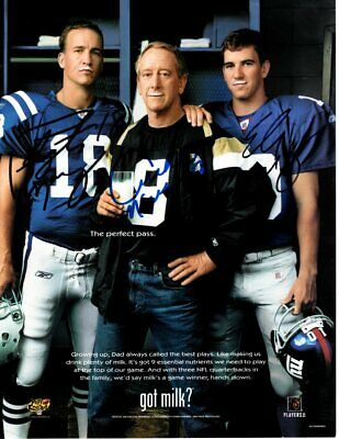 PEYTON ARCHIE AND ELI MANNING SIGNED AUTOGRAPHED GOT MILK? PHOTO AD RARE!  COLLECTIBLE MEMORABILIA