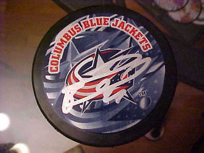 COLUMBUS BLUE JACKETS SAMUEL PAHLSSON SIGNED PUCK Collectible Memorabilia