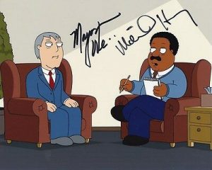 ADAM WEST & MIKE HENRY SIGNED AUTOGRAPHED FAMILY GUY MAYOR & CLEVELAND PHOTO  COLLECTIBLE MEMORABILIA