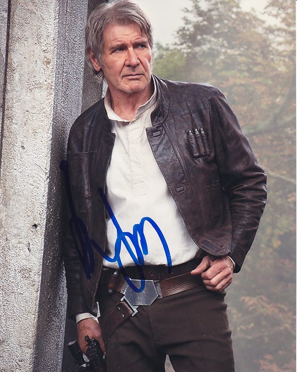 HARRISON FORD Signed STAR WARS HAN SOLO Photo w/ Hologram COA Collectible Memorabilia
