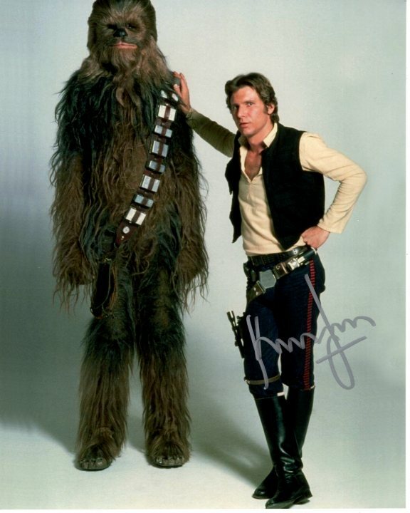 HARRISON FORD Signed STAR WARS HAN SOLO w/ CHEWBACCA Photo w/ Hologram COA Collectible Memorabilia