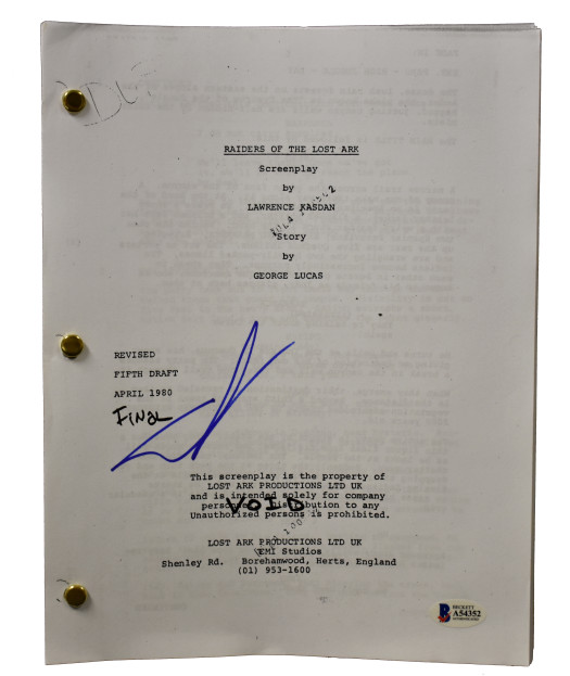 GEORGE LUCAS SIGNED INDIANA JONES RAIDERS OF THE LOST ARK AUTOGRAPH BECKETT B Collectible Memorabilia