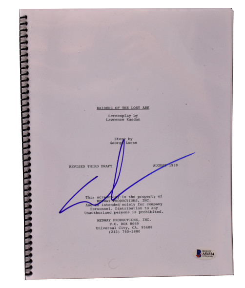 GEORGE LUCAS SIGNED INDIANA JONES RAIDERS OF THE LOST ARK AUTOGRAPH BECKETT E Collectible Memorabilia