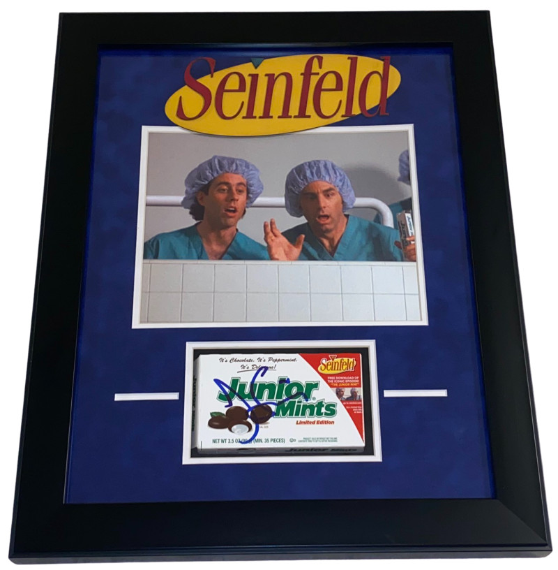 JERRY SEINFELD SIGNED JUNIOR MINTS FRAMED DISPLAY AUTHENTIC AUTOGRAPH BECKETT Collectible Memorabilia