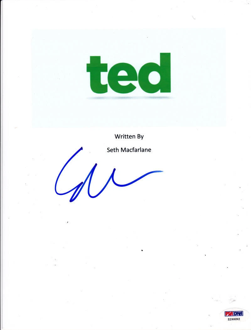 SETH MACFARLANE SIGNED COMPLETE 130 PAGE TED SCRIPT AUTOGRAPH PSA/DNA Collectible Memorabilia