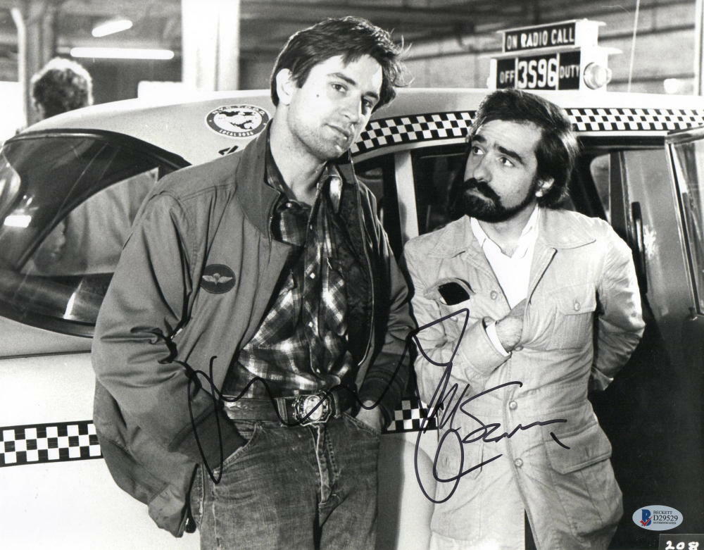 ROBERT DENIRO MARTIN SCORSESE SIGNED 11X14 PHOTO TAXI DRIVER AUTOGRAPH BECKETT B Collectible Memorabilia