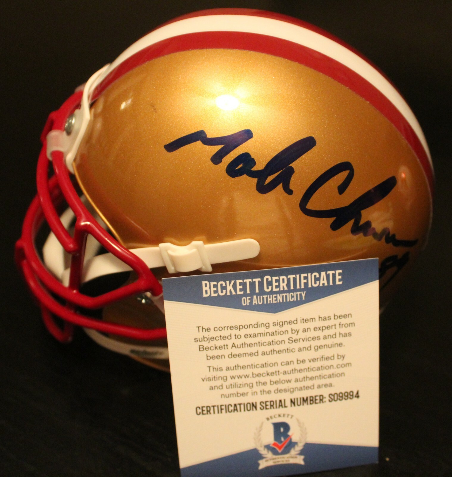 Mark Chmura Signed Boston College Mini Football Helmet w/Beckett COA S09994 Collectible Memorabilia