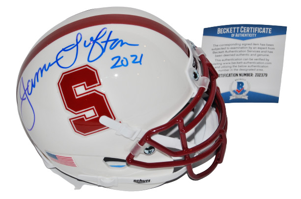 JAMES LOFTON signed (STANFORD CARDINAL) white mini football helmet BECKETT BAS Collectible Memorabilia
