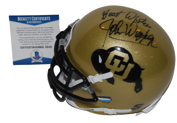 JOHN WOOTEN signed (COLORADO BUFFALOES) mini football helmet BECKETT BAS Collectible Memorabilia