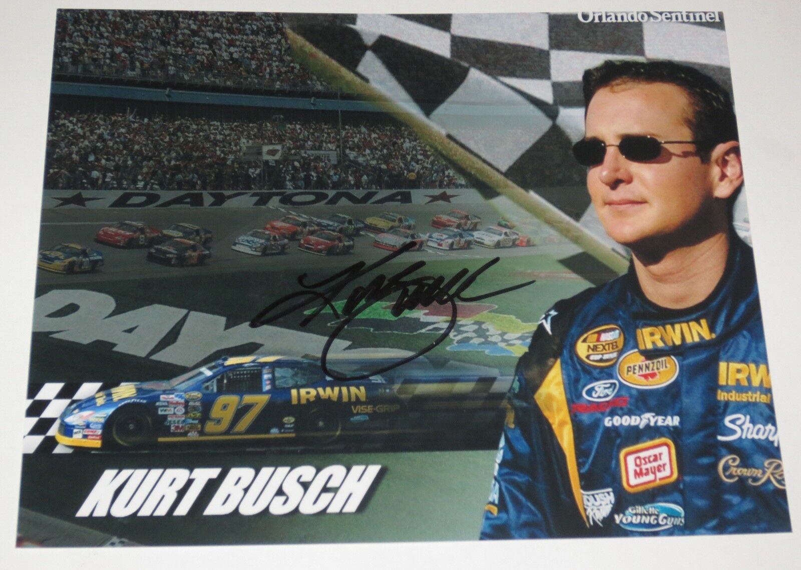 KURT BUSCH SIGNED 8X10 PHOTO AUTOGRAPH NASCAR SPRINT SERIES RACE CAR ...