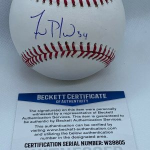 Zach Plesac Cleveland Indians signed MLB Baseball Ball Beckett Witnessed Collectible Memorabilia