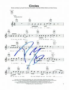 POST MALONE SIGNED AUTOGRAPH “CIRCLES” SHEET MUSIC – HOLLYWOOD’S BLEEDING STAR  COLLECTIBLE MEMORABILIA