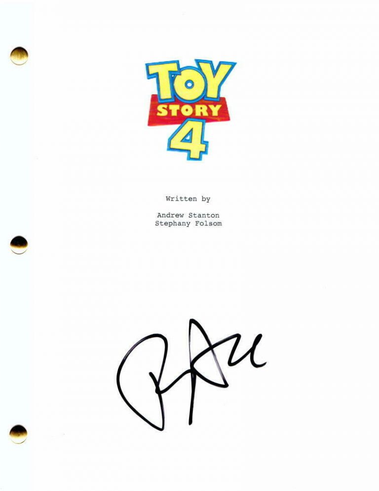 TONY HALE SIGNED AUTOGRAPH “TOY STORY 4” FULL MOVIE SCRIPT – FORKY, W/ TOM HANKS  COLLECTIBLE MEMORABILIA