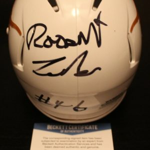 Roosevelt Leaks Signed Texas Longhorns Mini Football Helmet w/Beckett COA S09963 Collectible Memorabilia