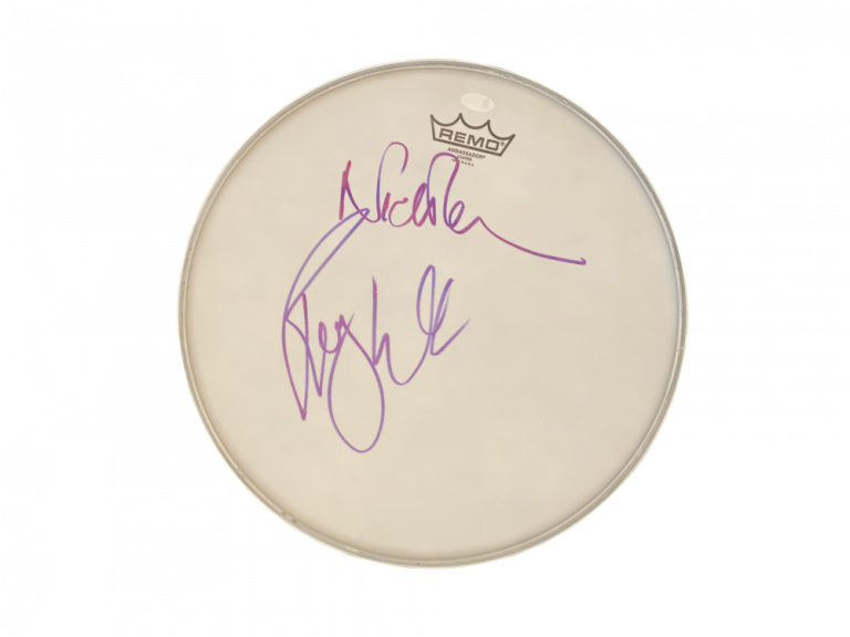 ROGER WATERS NICK MASON PINK FLOYD SIGNED DRUMHEAD AUTOGRAPH BECKETT LOA  COLLECTIBLE MEMORABILIA
