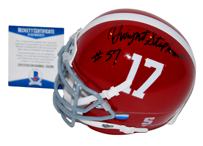 DWIGHT STEPHENSON SIGNED (ALABAMA CRIMSON TIDE MINI FOOTBALL HELMET BECKETT BAS  COLLECTIBLE MEMORABILIA
