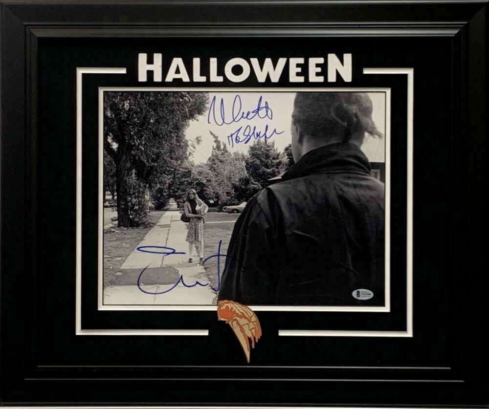 JAMIE LEE CURTIS NICK CASTLE SIGNED 11X14 PHOTO CUSTOM FRAME HALLOWEEN BAS