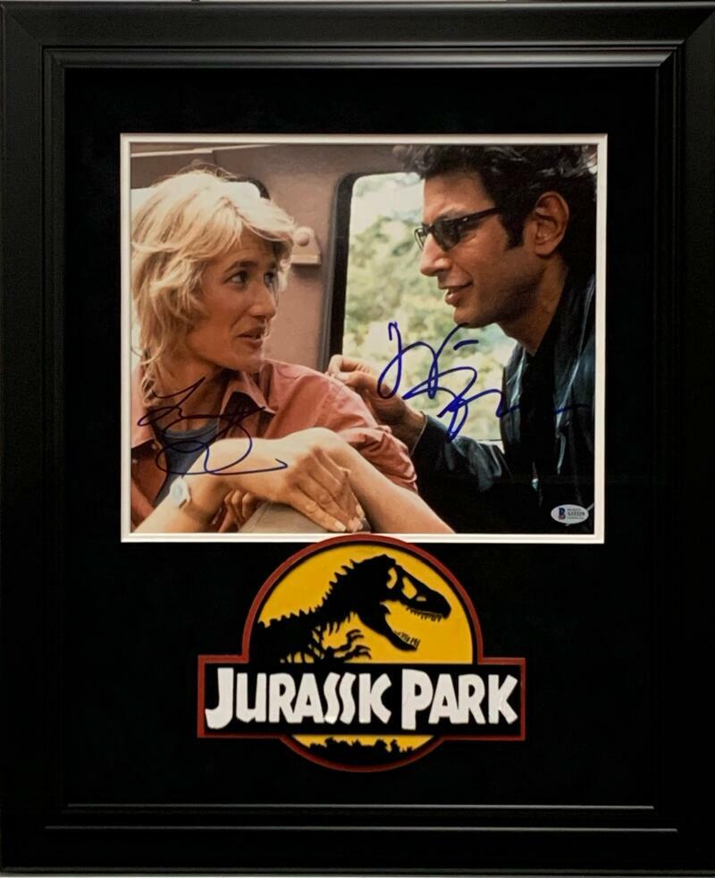 JEFF GOLDBLUM LAURA DERN SIGNED 11X14 PHOTO CUSTOM FRAME JURASSIC PARK BECKETT