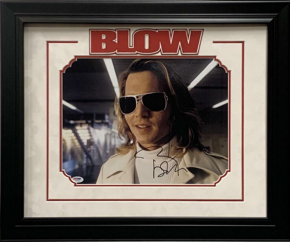 JOHNNY DEPP SIGNED 11X14 PHOTO CUSTOM FRAME BLOW AUTHENTIC AUTOGRAPH BECKETT