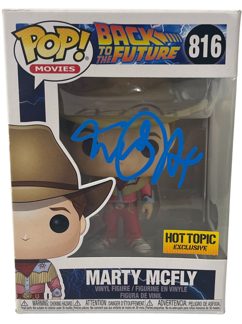 MICHAEL J FOX SIGNED BACK TO THE FUTURE POP FUNKO FIGURE 816 EXCLUSIVE BECKETT B