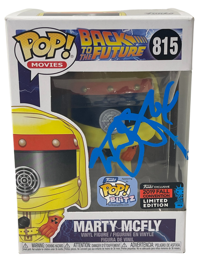 MICHAEL J FOX SIGNED BACK TO THE FUTURE POP FUNKO 815 MARTY MCFLY BECKETT COA B