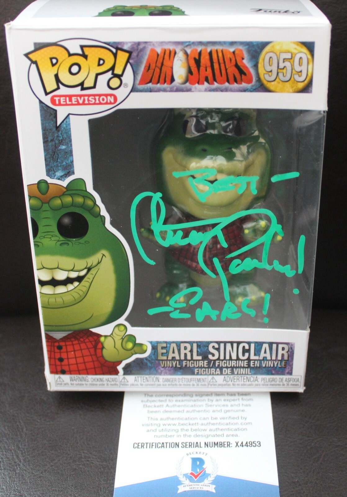 Stuart Pankin Dinosaurs Earl Sinclair Signed #959 Funko Pop w/Beckett COA X44953