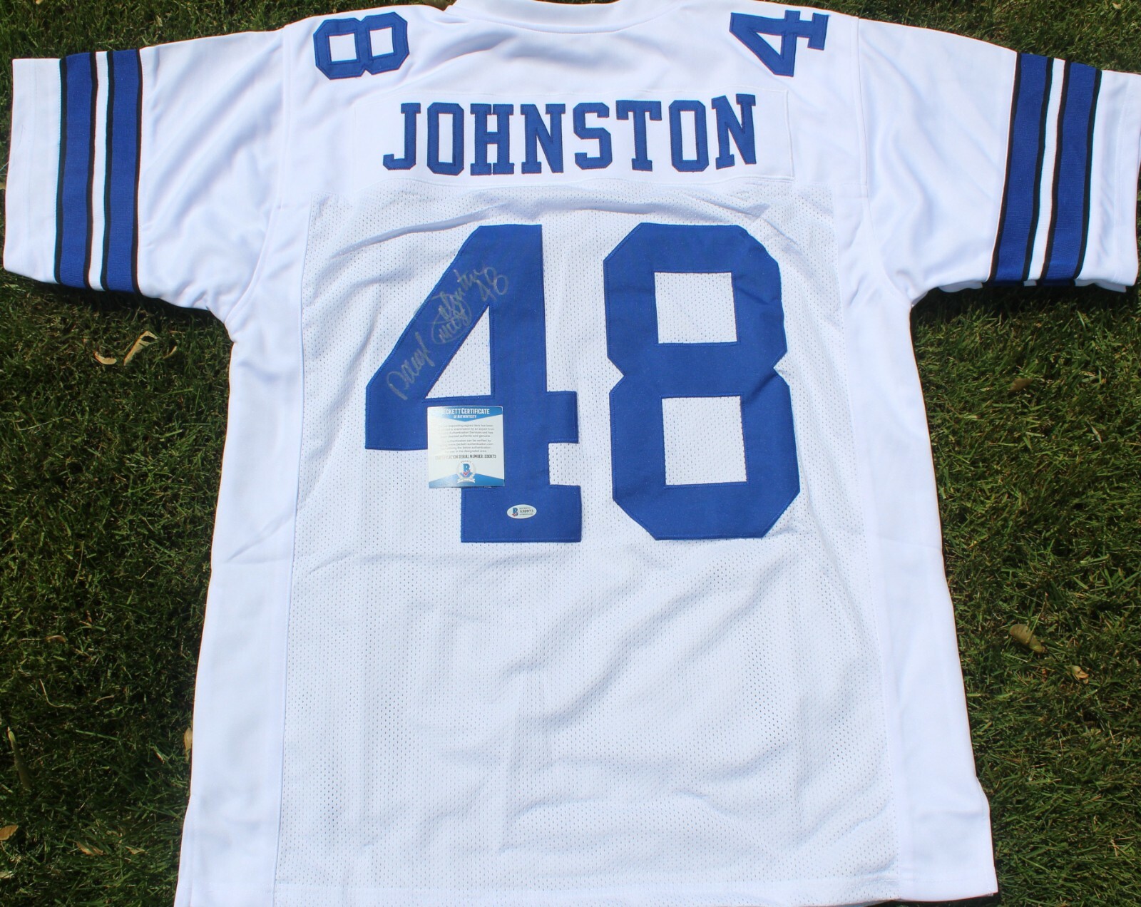 NEW LISTINGDaryl Johnston Signed Dallas Cowboys Custom XXL Jersey w/Beckett COA S30973