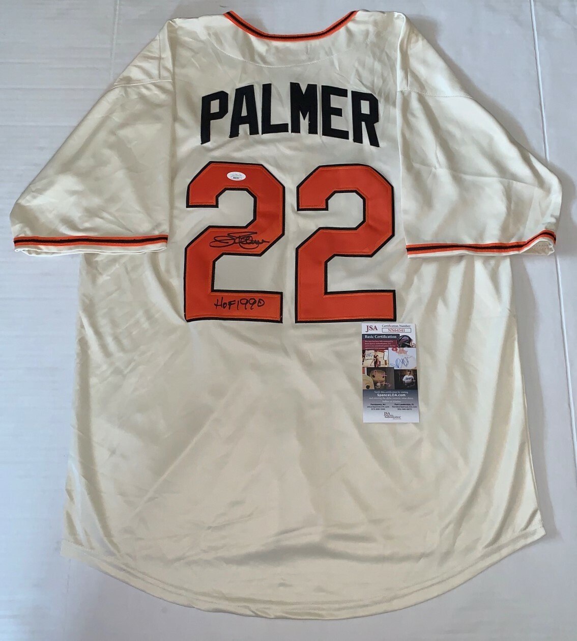 Jim Palmer signed Baltimore Orioles jersey W/ HOF Inscription autographed JSA