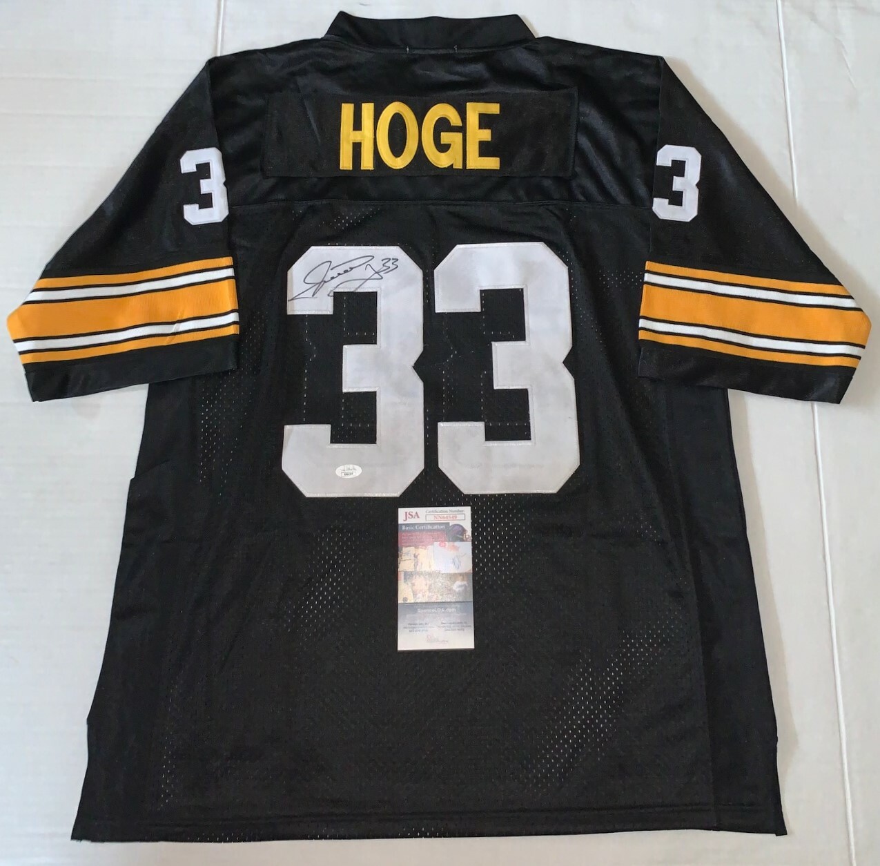 Merril Hoge signed Pittsburgh Steelers jersey autographed JSA