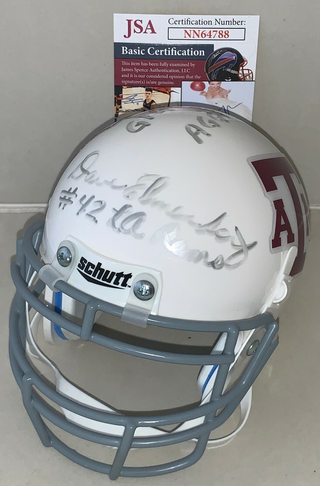 Dave Elmendorf LA Rams signed Texas A&M Aggies mini helmet autographed CHOF JSA