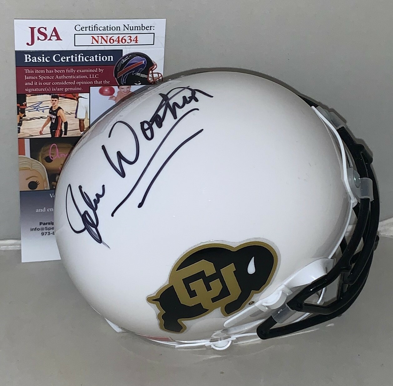 John Wooten Browns signed Colorado Buffaloes mini helmet autographed CHOF JSA