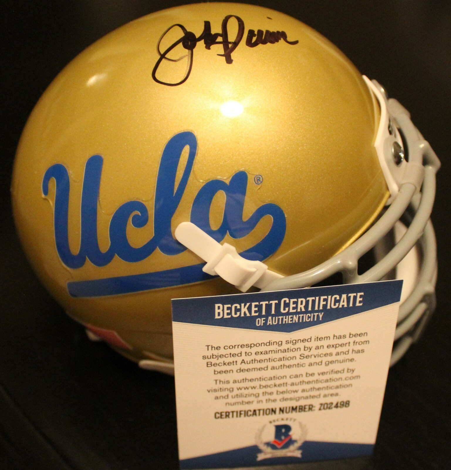 John Sciarra Signed UCLA Bruins Mini Helmet w/Beckett COA Z02498 BAS